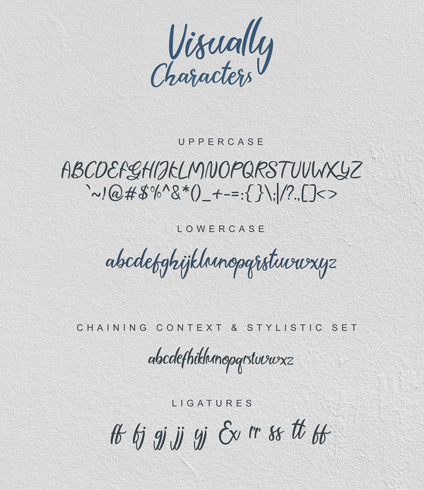 Visually Script Font Letters