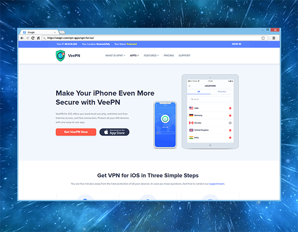 Get VeePN on your iOS Device