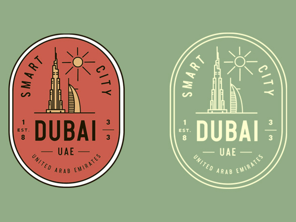 Dubai City Vintage Badges