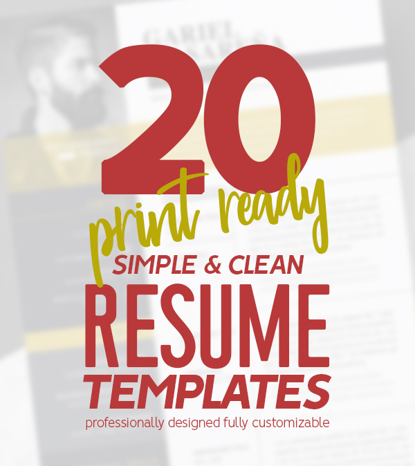 20 Best Simple Clean Resume Templates