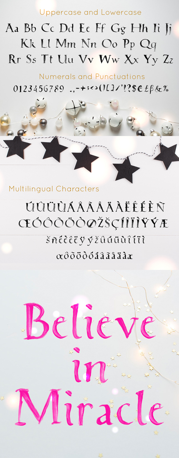 White Christmas Font Letters