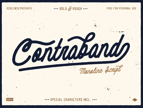 Contraband Monoline Script Free Font Design