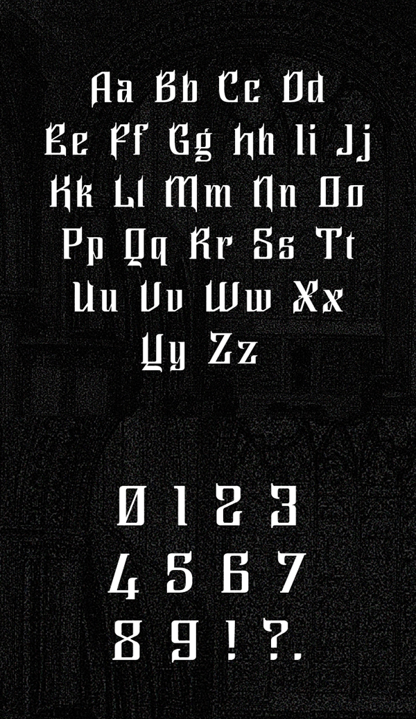 Ghilion Font Letters