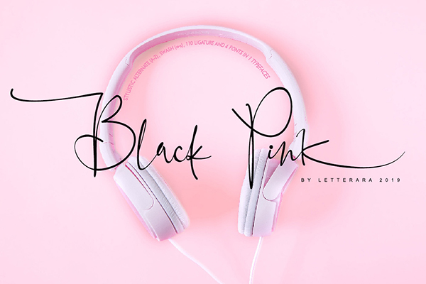 Black Pink Script Free Font Design