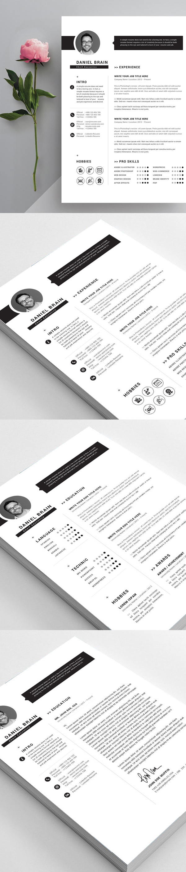 Free 2 Pages CV/Resume Template