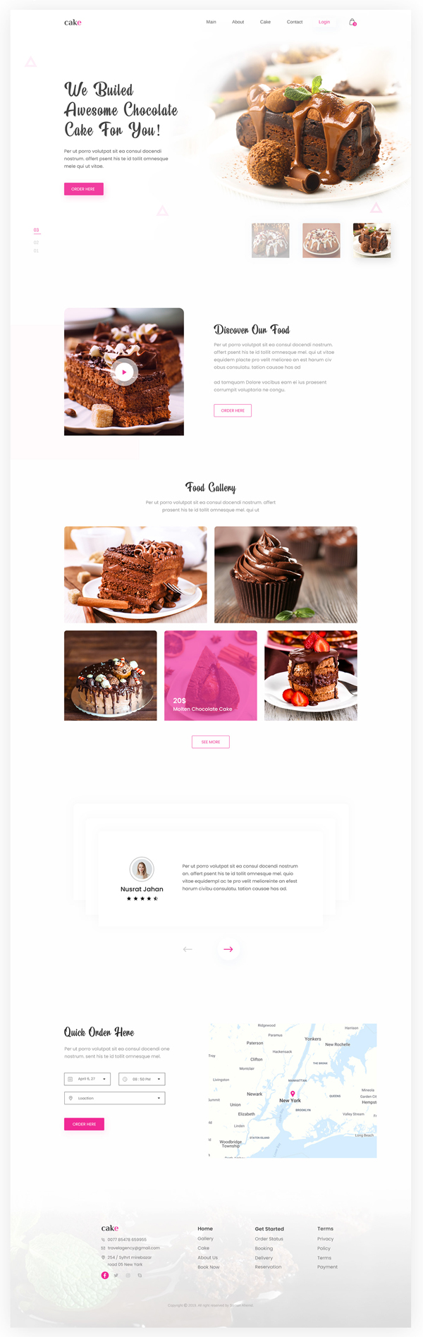 Free Cake Shop Landing Page Template