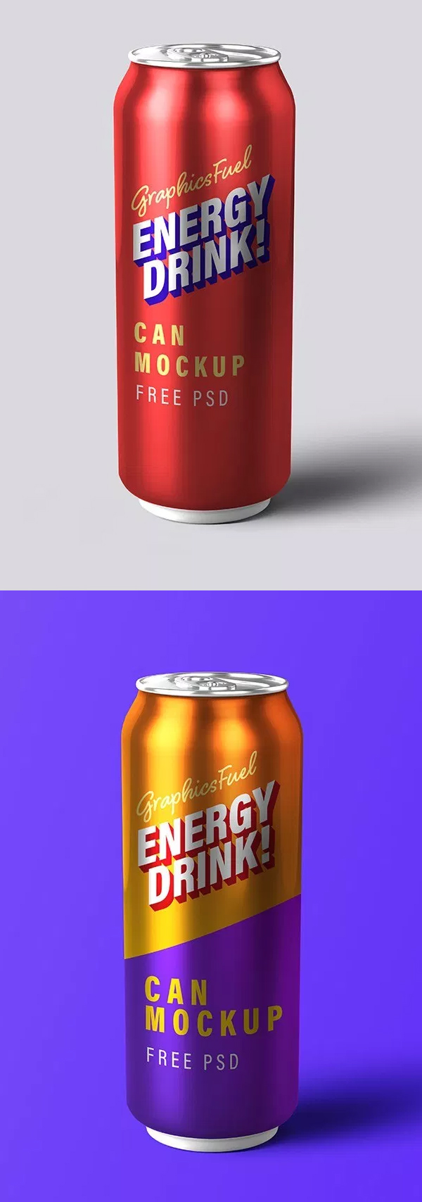 Free Energy Drink Can PSD Mockup Template