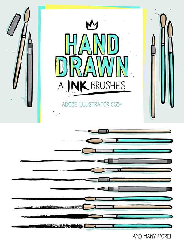 AI hand drawn ink brushes