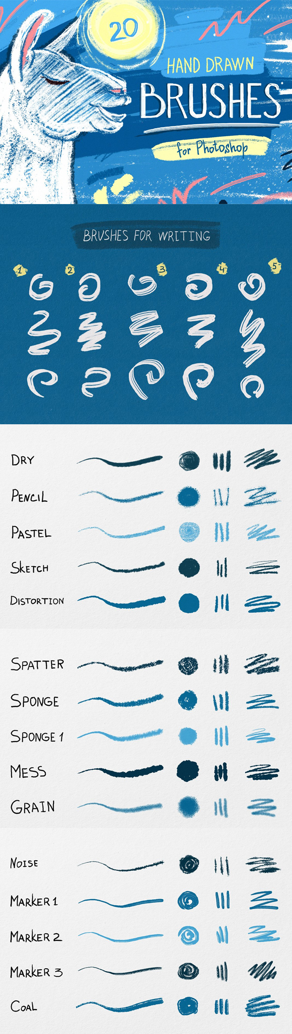 Essential Hand Drawn Brushes for Photoshop