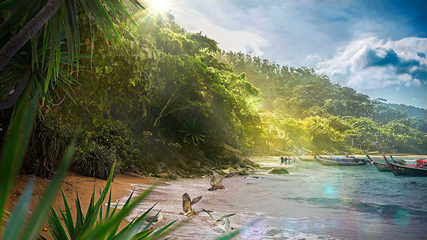 How to Create Beautiful Tropical Landscape in Photoshop Tutorial