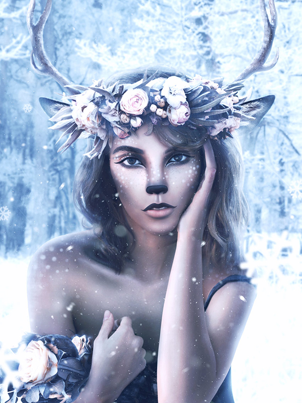 How to Create a Wintry Deer Portrait Photo Manipulation in Photoshop