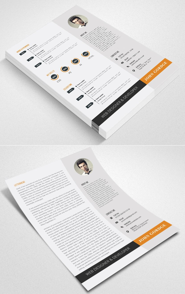 2 Pages CV Resume Word Template