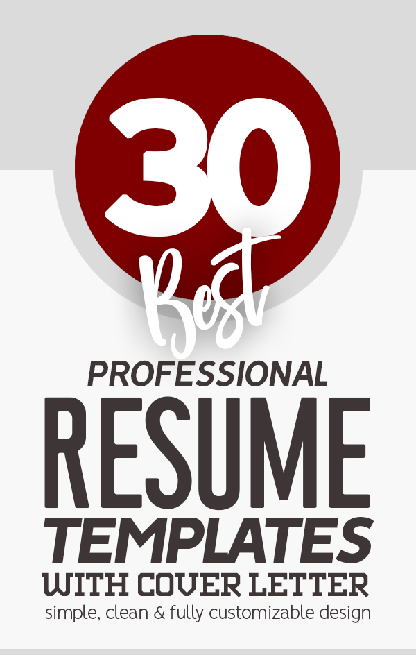 30 Professional CV / Resume Templates with Cover Letters