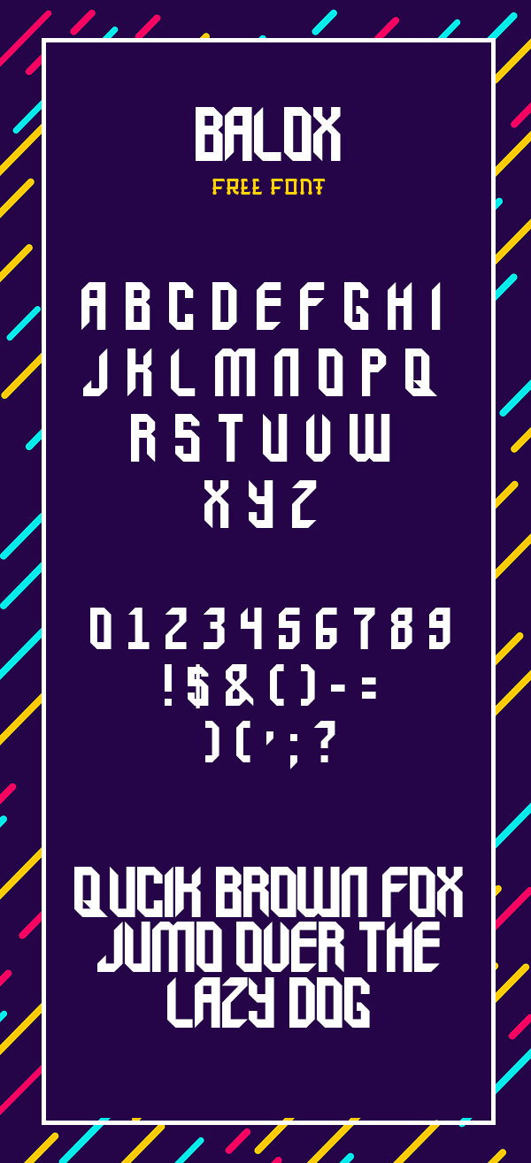 Balox Free Font Letters