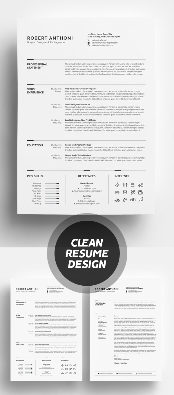 Clean Resume/CV Design #resumedesign