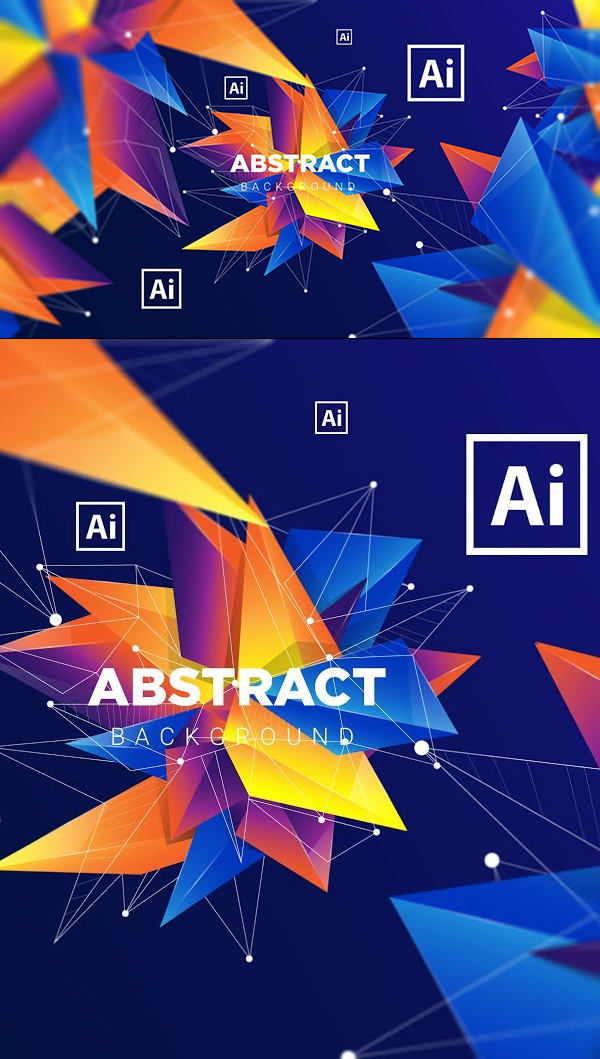 Create Background Abstract Colorful Geometric in Adobe Illustrator