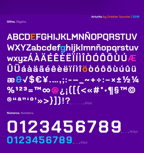 Arturito Free font letters