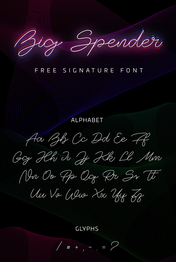 Big Spender Signature Free font