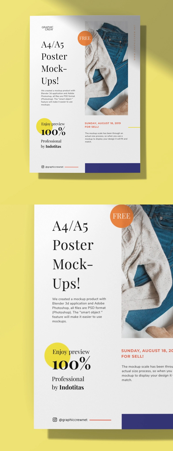 Free A4 Flyer/ Poster Mockup