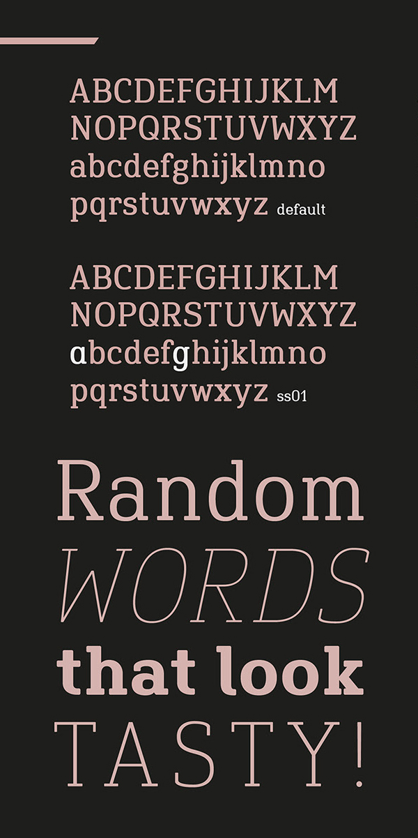 Finador Slab (Medium Only) Free Font Letters