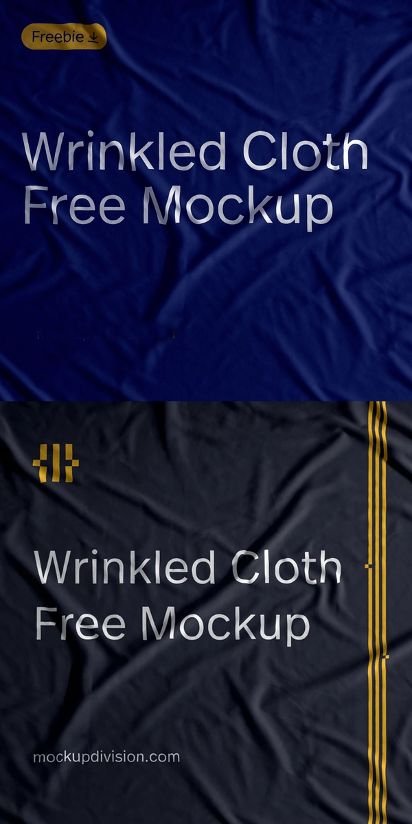 Free Realistic Wrinkled Cloth Mockup
