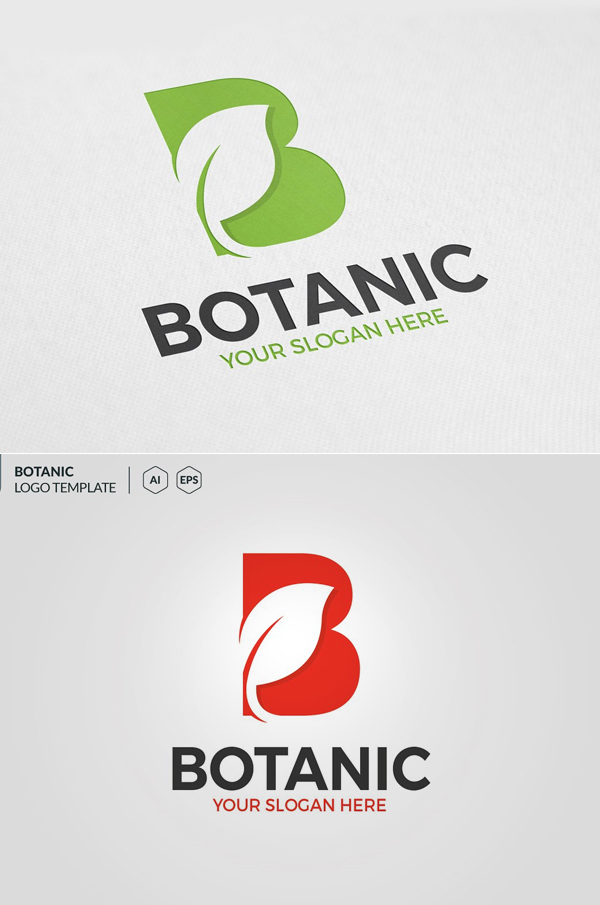 B Letter Leaf Logo - 21