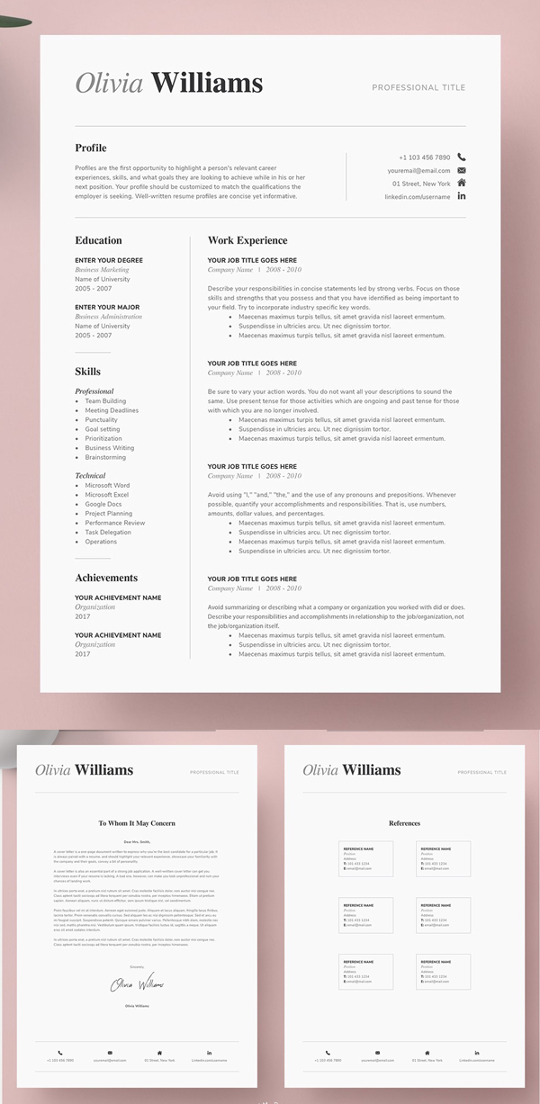 ONE Page Resume Template