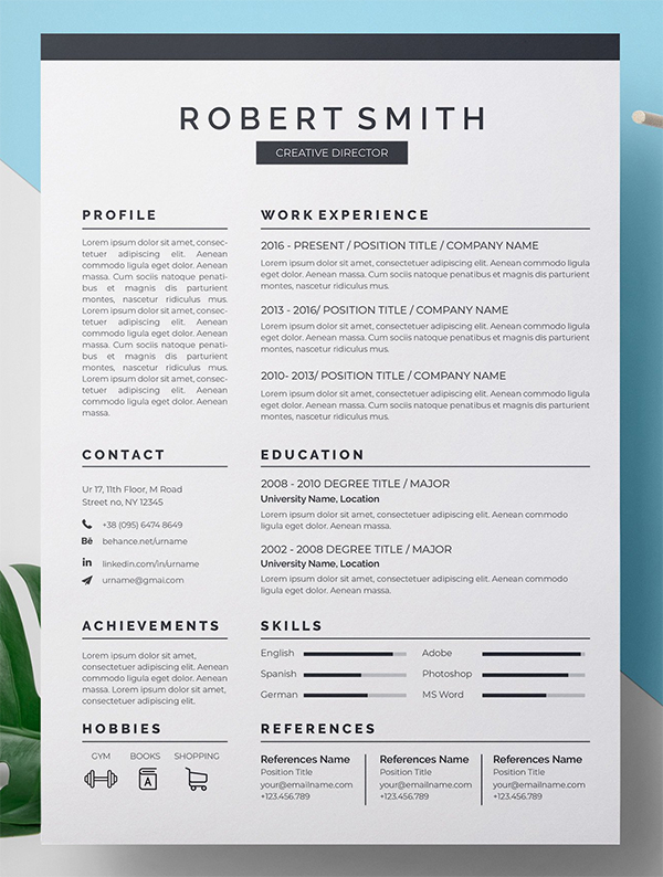Simple Attractive Resume CV