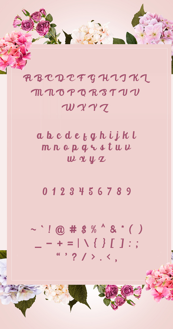 Aventurina Free Font Letters
