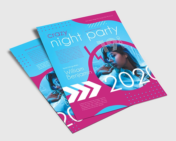 Free Crazy Night Party PSD Flyer Template