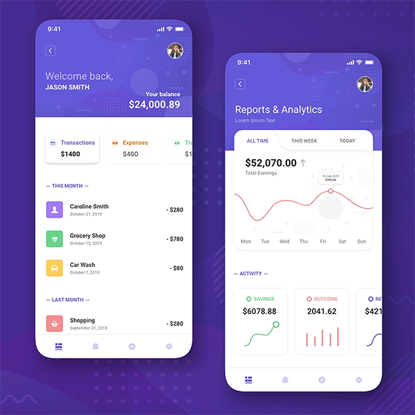 Finance App UI Concept Free Download