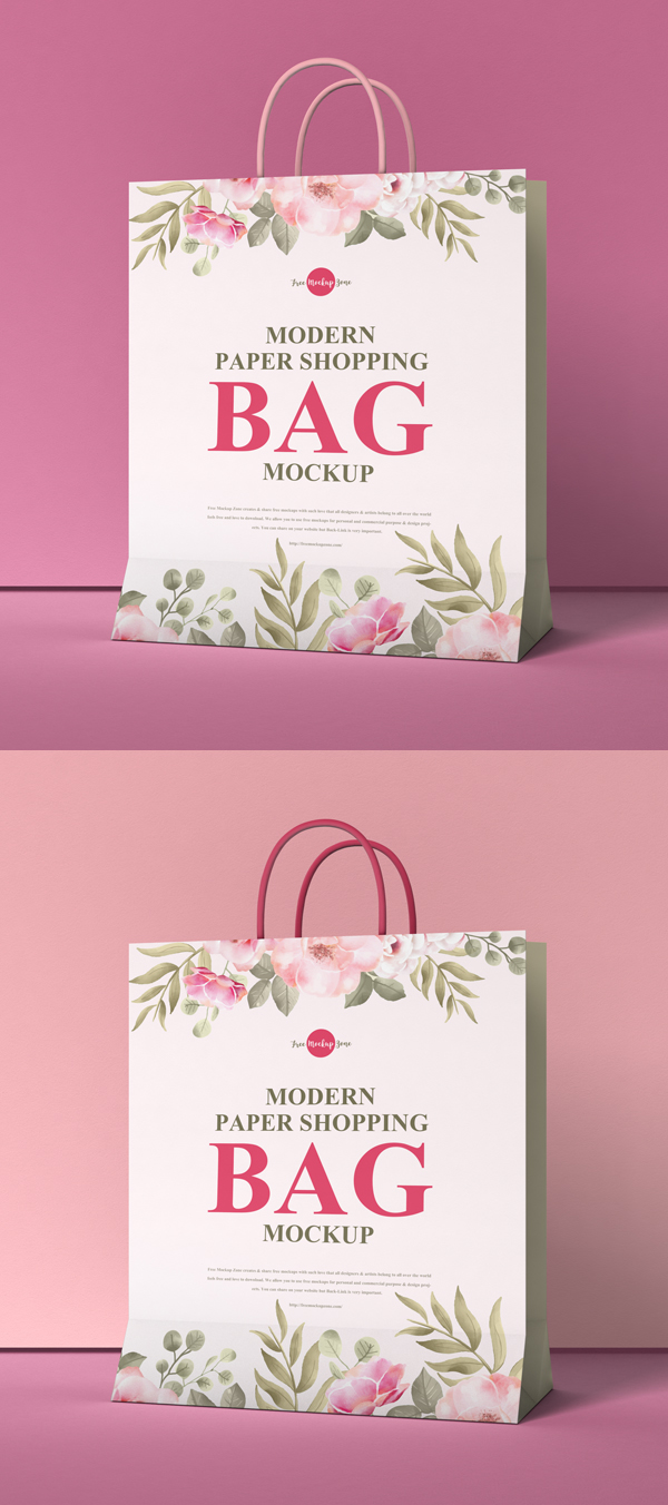 Free Modern Paper Shopping Bag Mocku