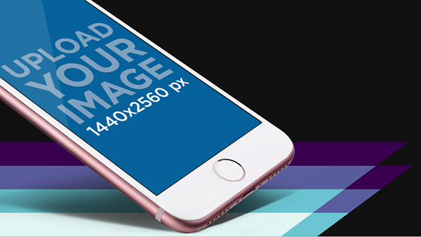 App store screenshot maker featuring the lower part of a rose gold iphone angled in portrait position