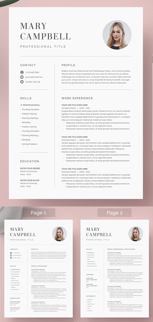 Stylish Word Resume & Cover Letter Template