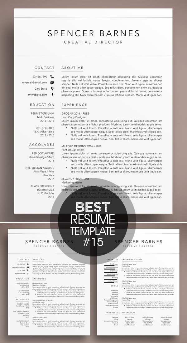 Modern Resume CV Template Word Pages