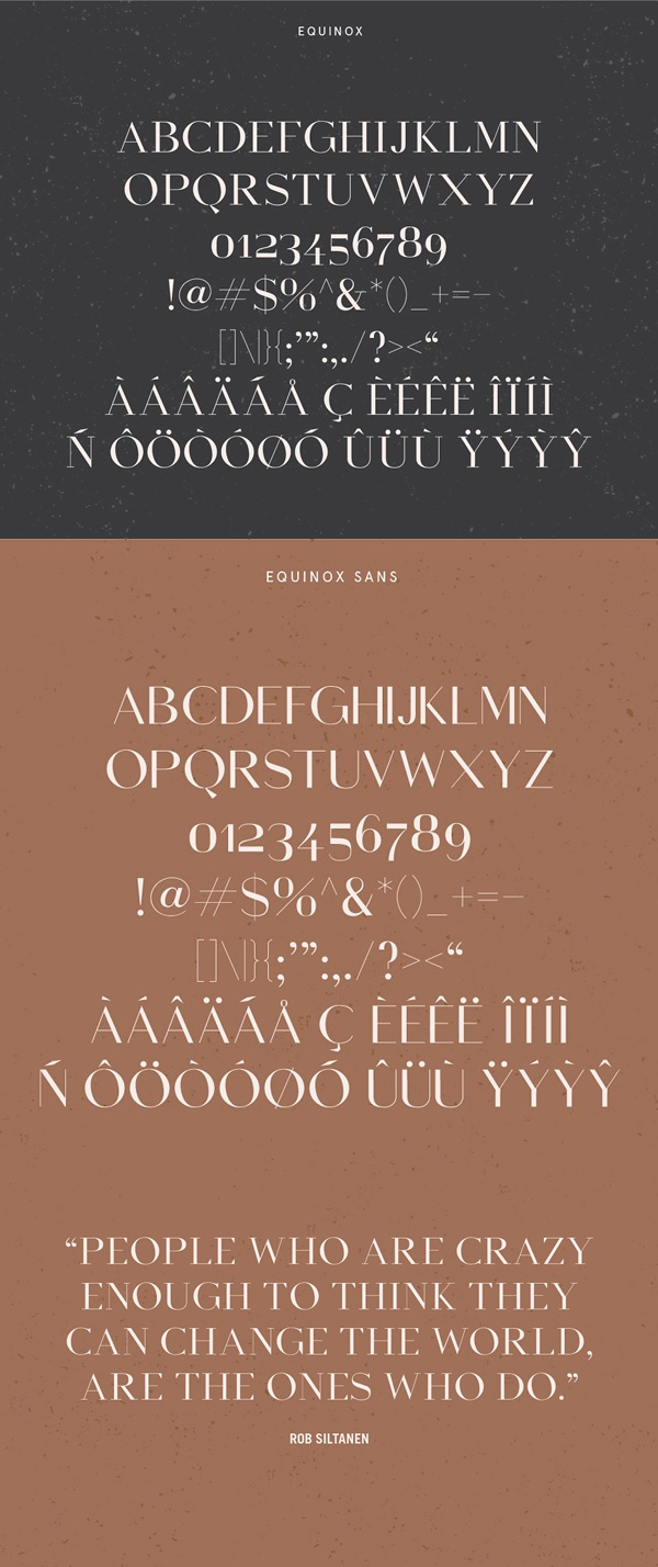 Equinox Free Font Letters