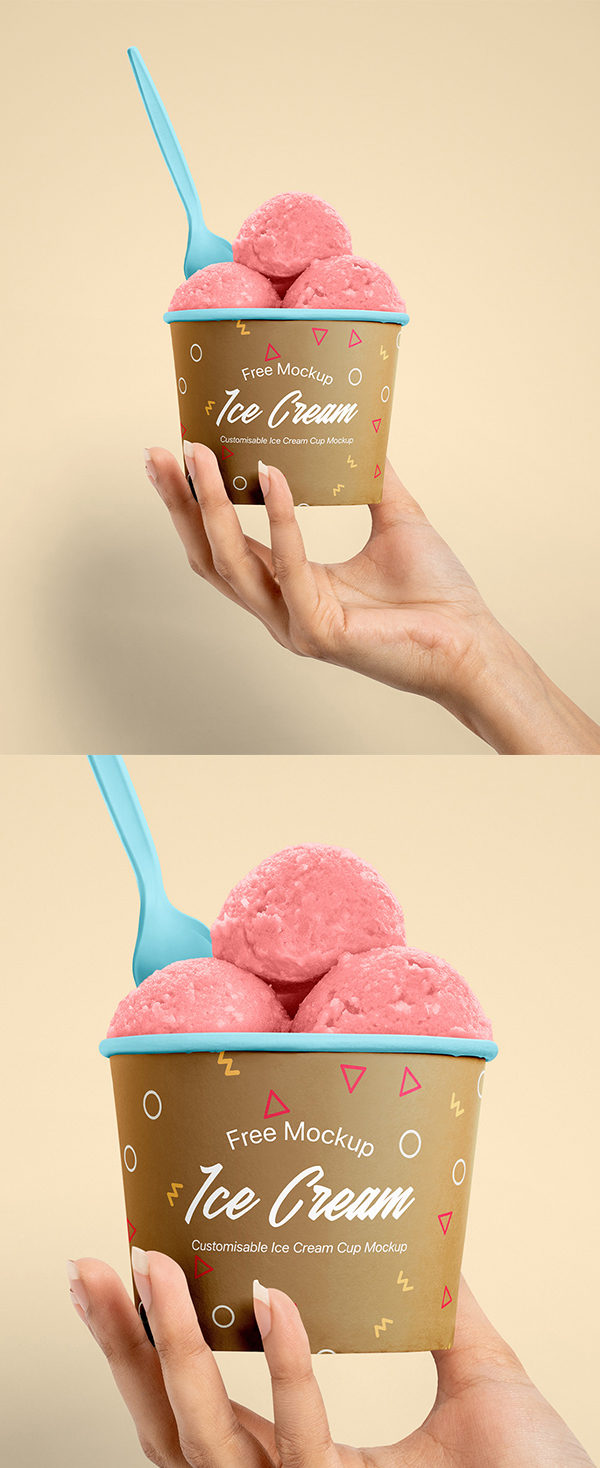 Freebie Special Summer Ice Cream Cup PSD Mockup
