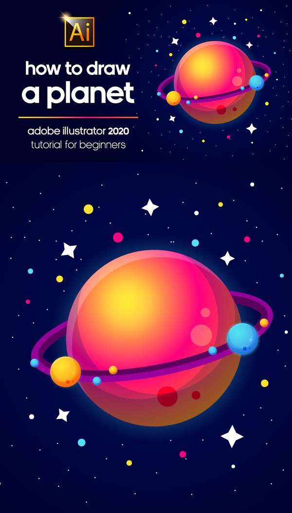 Learn How to Draw Planet in Adobe Illustartor 2020