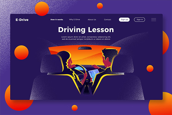Driving School-Banner & Landing Page