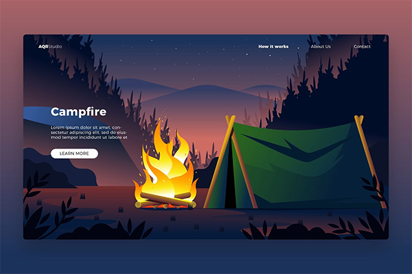 Campfire - Banner & Landing Page