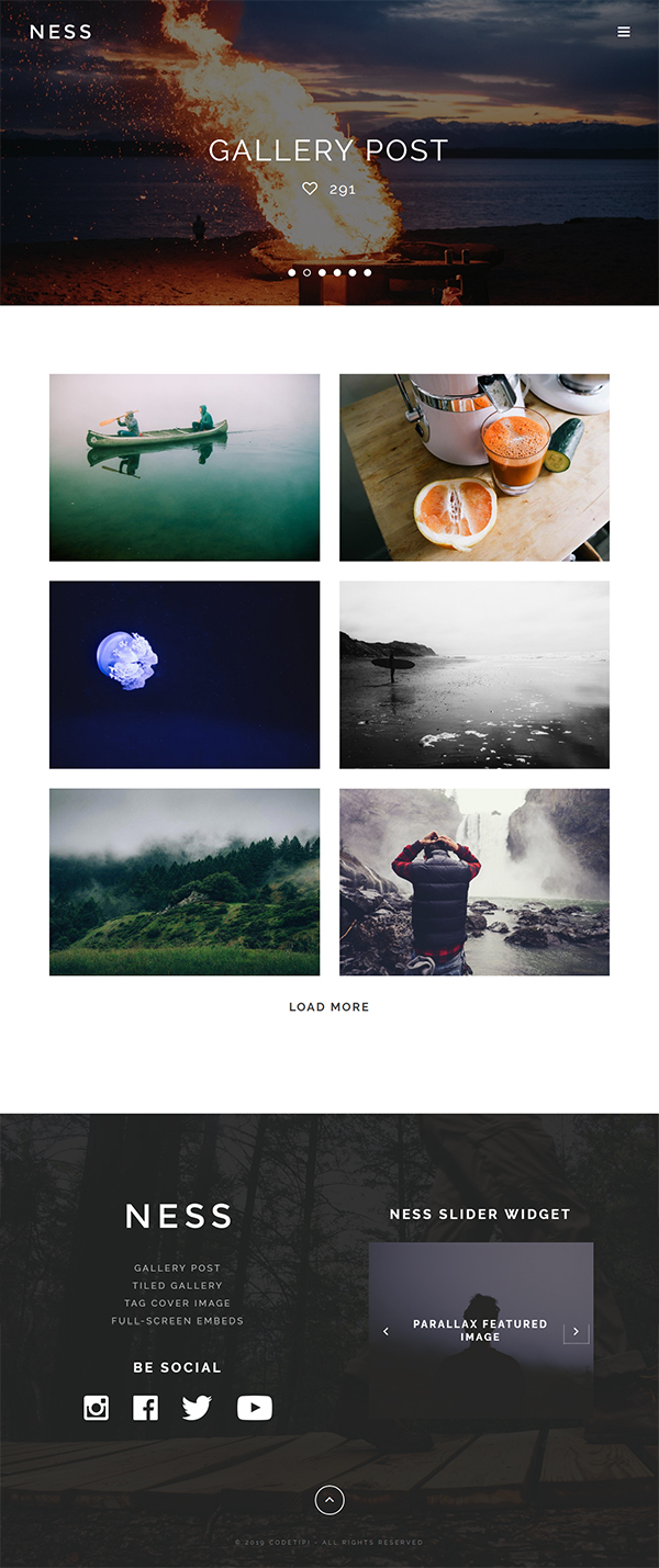 Ness - Minimalist Photo Magazine WordPress Theme