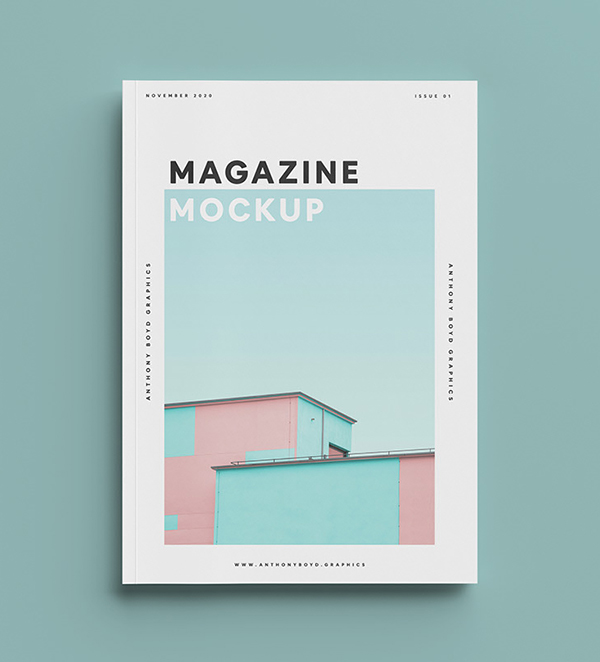 Free Top View Magazine Mockup