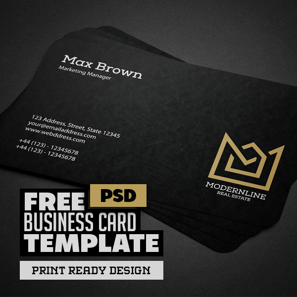 Free Real Estate Business Card PSD Template