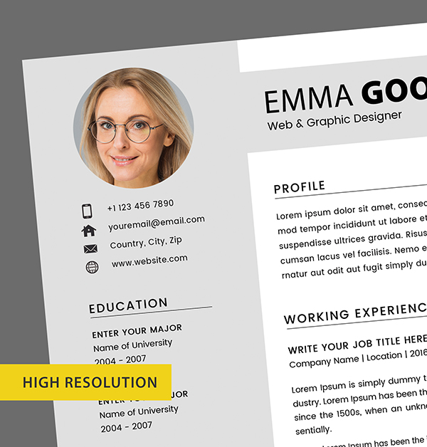 Free Resume 2 Page + Cover Letter Templates (PSD) - 7
