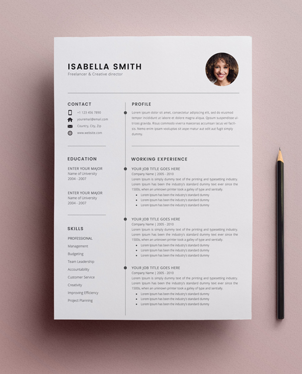Free Resume Template 3 Page – CV Template - 1