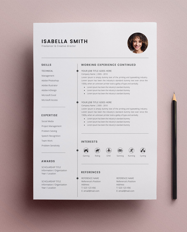 Free Resume Template 3 Page – CV Template - 1
