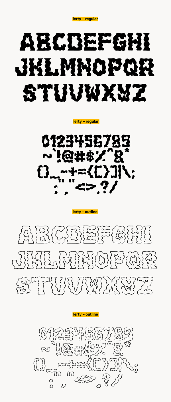 Lerty Free Font Letters