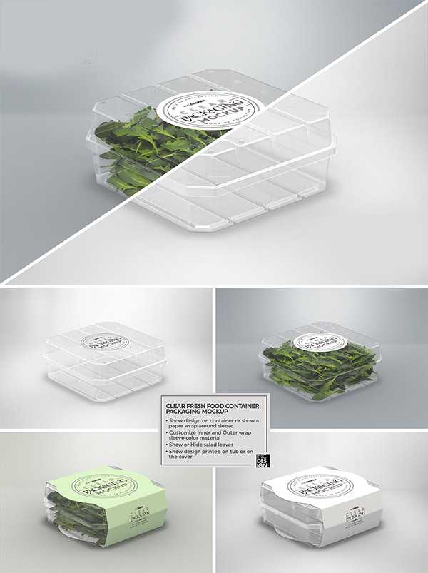 Clear Fresh Food Container Mockup