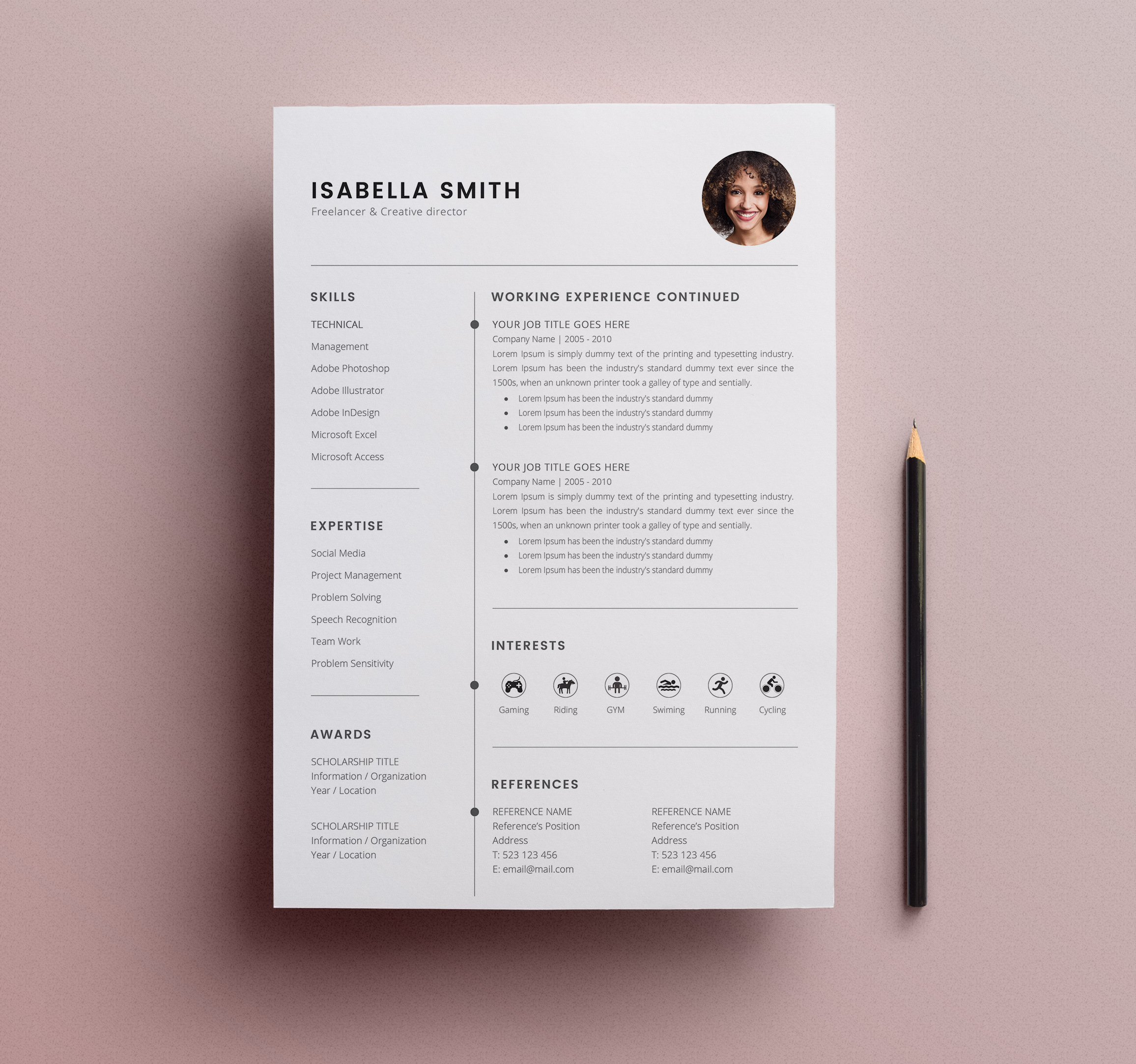 3 pages resume template free download