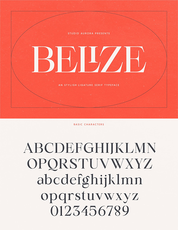 Belize – Stylish Ligature Serif Font